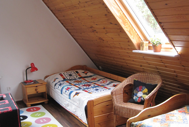 Bett 1, natürlich mit Quilt 